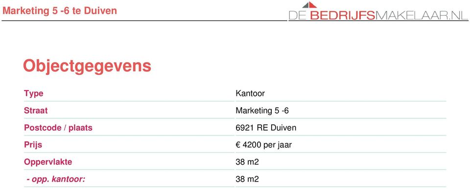 Prijs Oppervlakte 6921 RE Duiven