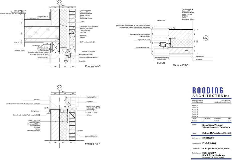 murfor Open stootvoeg Hanekam 5 lagen 'BAT' hoeken h.o.h. 500 2.560 + P B.