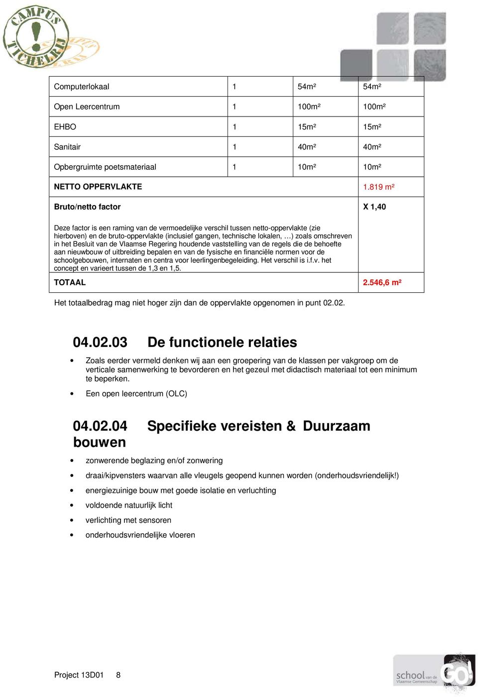 zoals omschreven in het Besluit van de Vlaamse Regering houdende vaststelling van de regels die de behoefte aan nieuwbouw of uitbreiding bepalen en van de fysische en financiële normen voor de