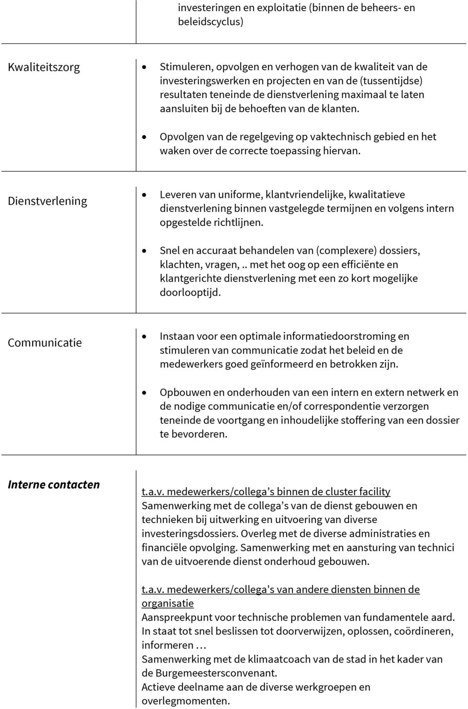 Opvolgen van de regelgeving op vaktechnisch gebied en het waken over de correcte toepassing hiervan.