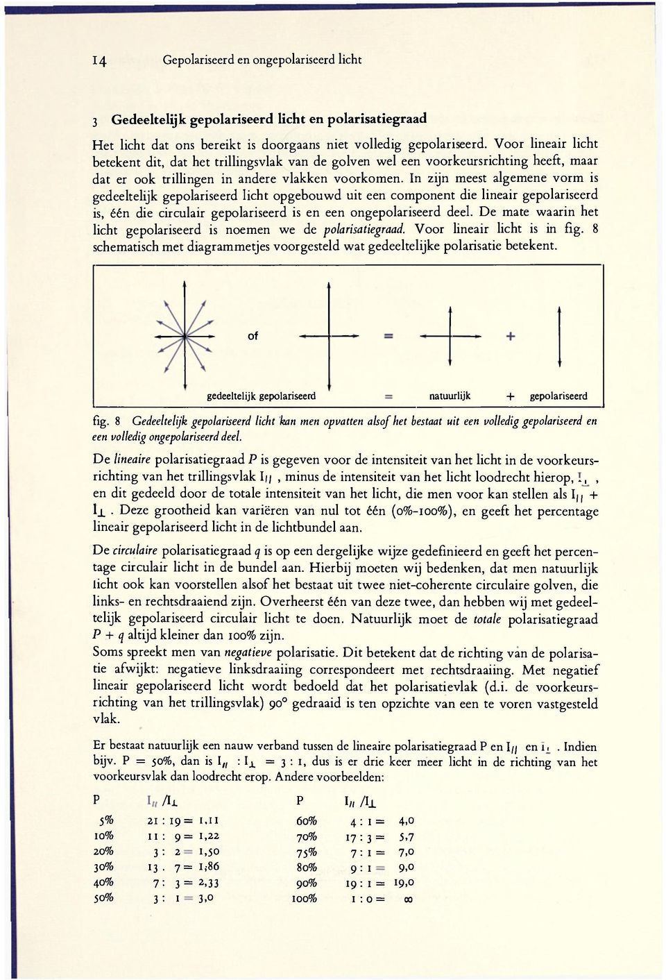 In zijn meest algemene vorm is gedeeltelijk gepolariseerd licht opgebouwd uit een component die lineair gepolariseerd is, één die circulair gepolariseerd is en een ongepolariseerd deel.