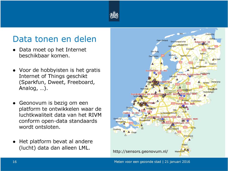 ). Geonovum is bezig om een platform te ontwikkelen waar de luchtkwaliteit data van het RIVM