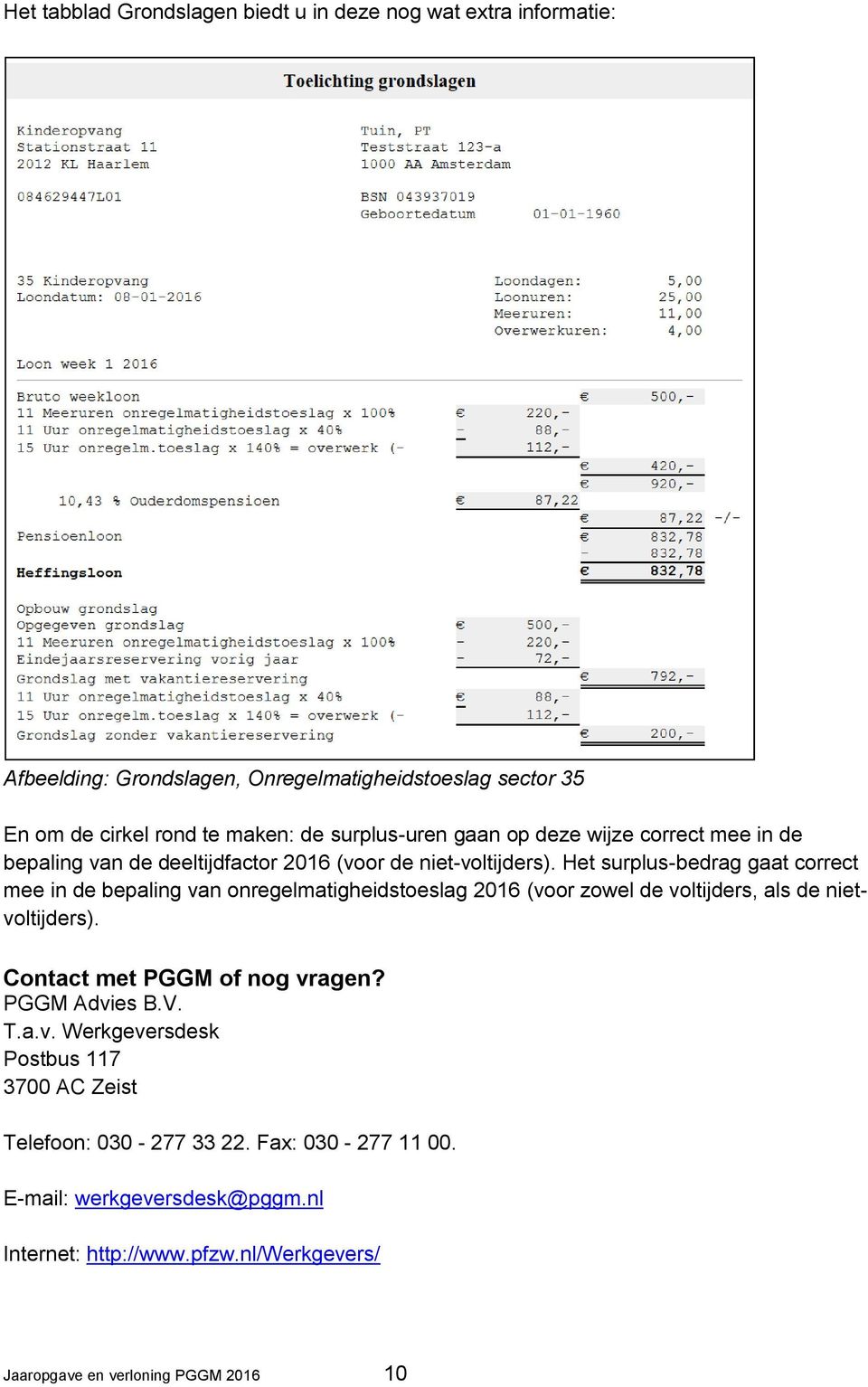 Het surplus-bedrag gaat correct mee in de bepaling van onregelmatigheidstoeslag 2016 (voor zowel de voltijders, als de nietvoltijders).