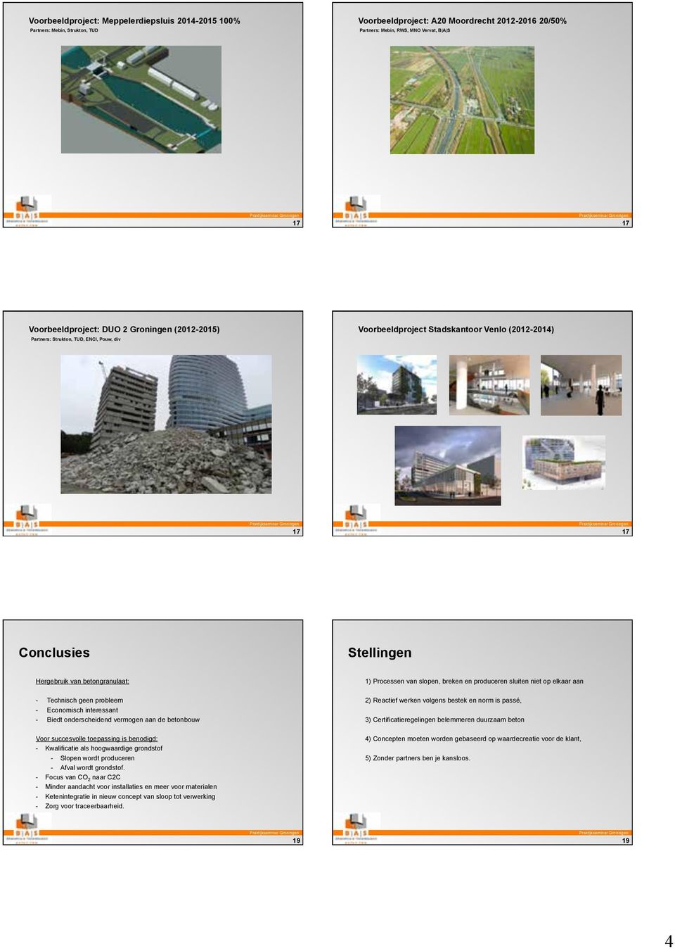 produceren sluiten niet op elkaar aan - Technisch geen probleem - Economisch interessant - Biedt onderscheidend vermogen aan de betonbouw 2) Reactief werken volgens bestek en norm is passé, 3)