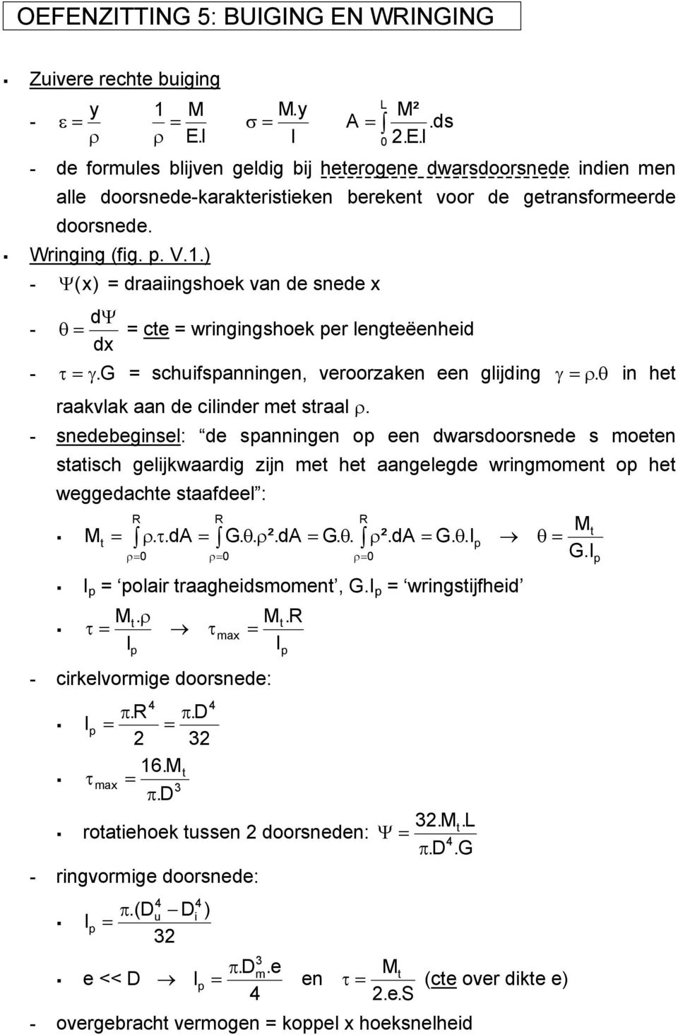 θ in het raakvlak aan de cilinder met straal ρ.