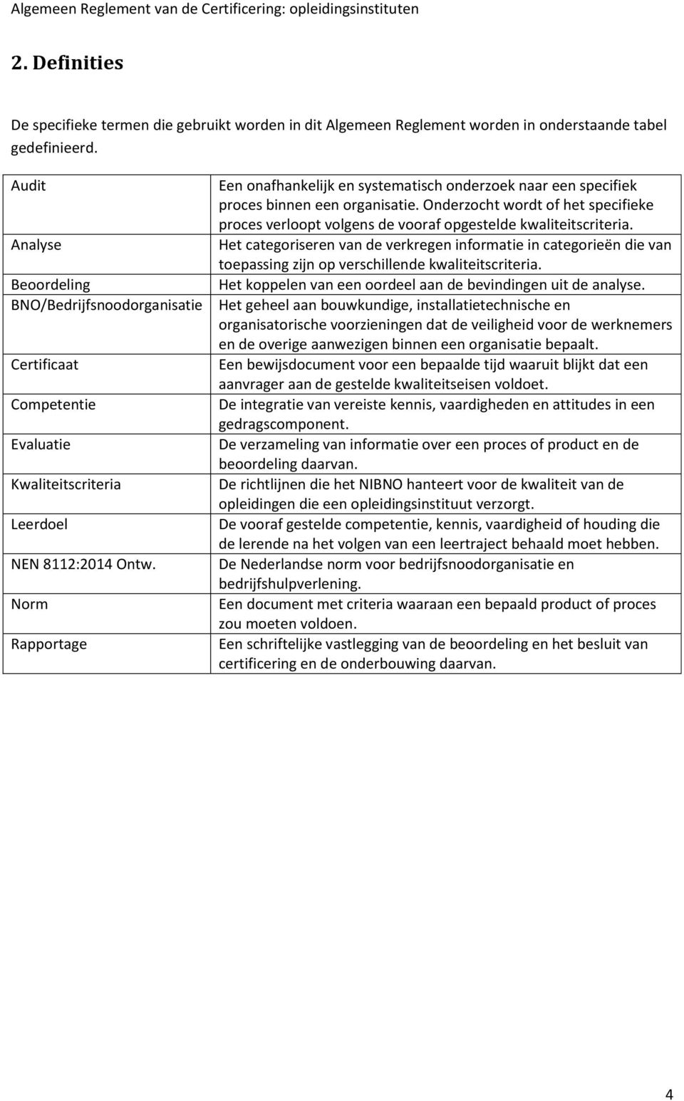 Norm Rapportage Een onafhankelijk en systematisch onderzoek naar een specifiek proces binnen een organisatie.