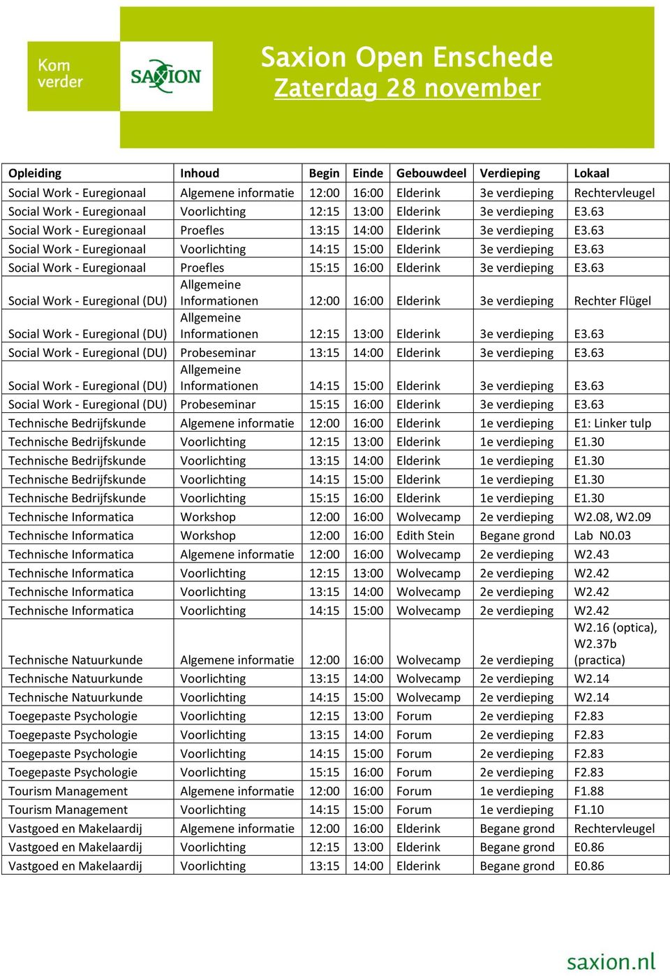 63 Social Work - Euregionaal Proefles 15:15 16:00 Elderink 3e verdieping E3.