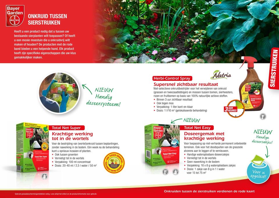 Herbi-Control Spray Niet-selectieve onkruidbestrijder voor het verwijderen van onkruid (grassen en tweezaadlobbigen) en mossen tussen bomen, sierheesters, rozen en fruitbomen op basis van 100%