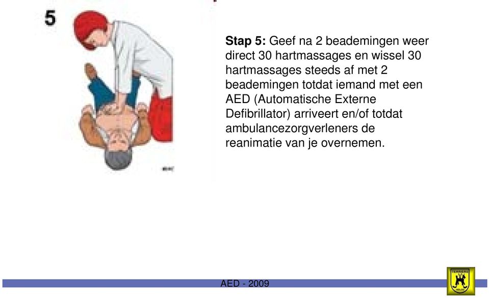 iemand met een AED (Automatische Externe Defibrillator)