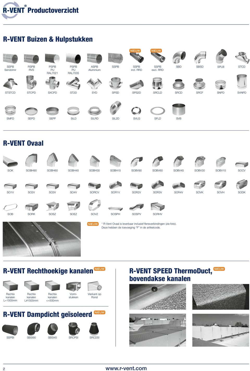 SOBV60 SOBV45 SOBV30 SOBV15 SOCV SO1V SO2V SO3V SO4V SORCV SOR1V SOR2V SOR3V SOR4V SOVK SOVH SODK SOB SORK SOSZ SOEZ SOVZ SOSPH SOSPV SORHV * R-Vent Ovaal is leverbaar inclusief flensverbindingen