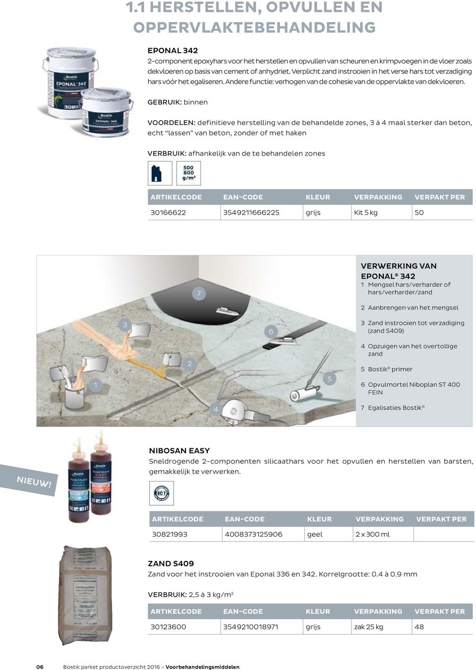 GEBRUIK: binnen VOORDELEN: definitieve herstelling van de behandelde zones, 3 à 4 maal sterker dan beton, echt lassen van beton, zonder of met haken VERBRUIK: afhankelijk van de te behandelen zones