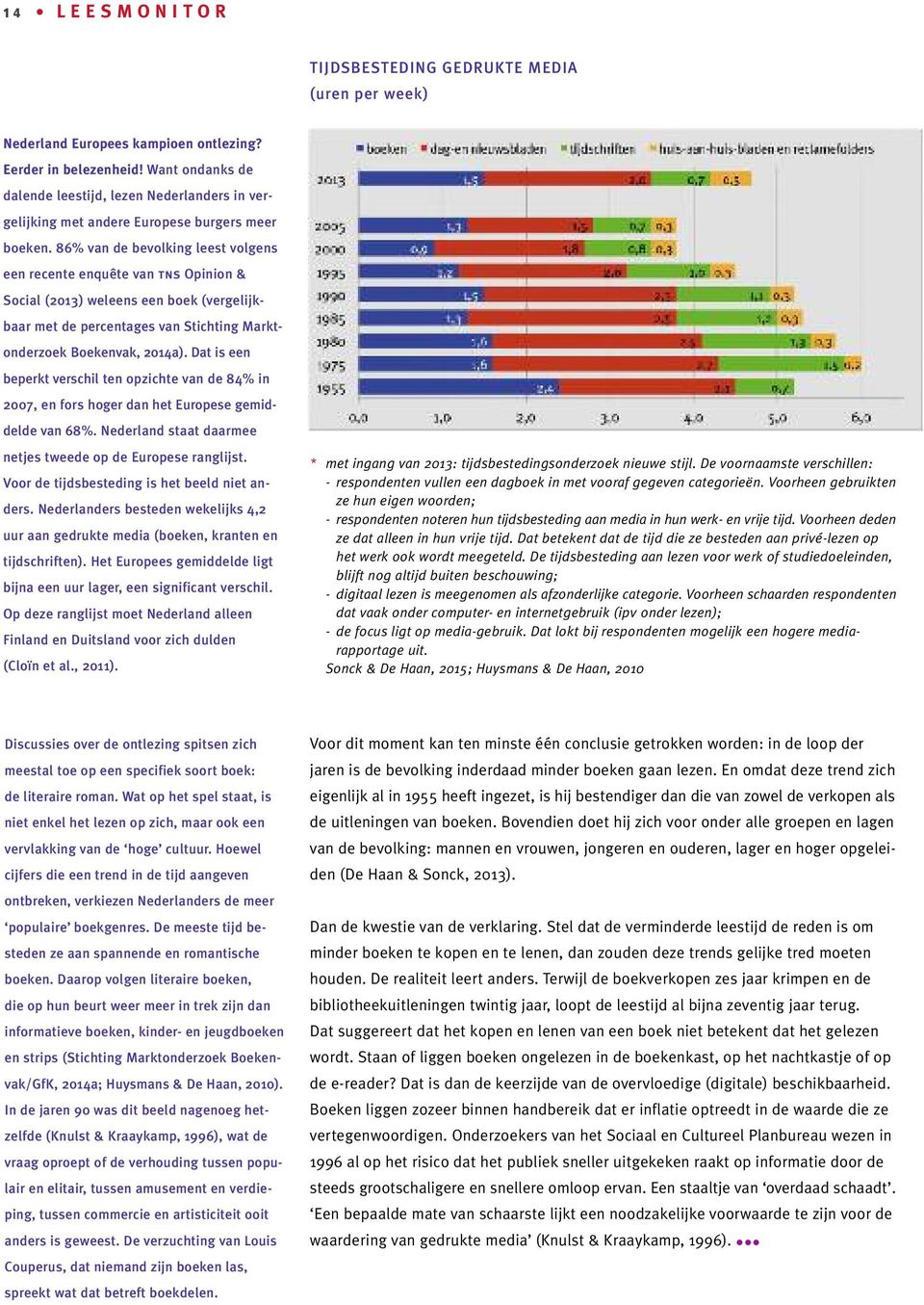 86% van de bevolking leest volgens een recente enquête van tns Opinion & Social (2013) weleens een boek (vergelijkbaar met de percentages van Stichting Marktonderzoek Boekenvak, 2014a).