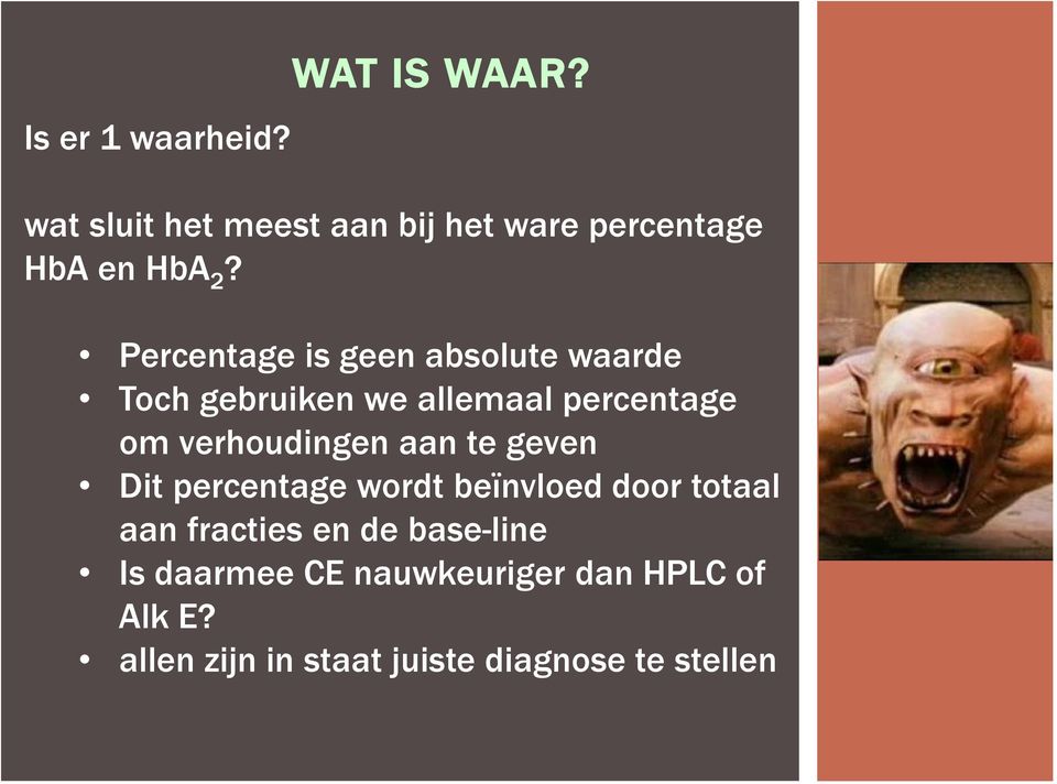 Percentage is geen absolute waarde Toch gebruiken we allemaal percentage om verhoudingen