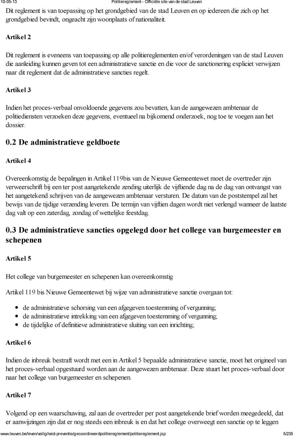 sanctionering expliciet verwijzen naar dit reglement dat de administratieve sancties regelt.