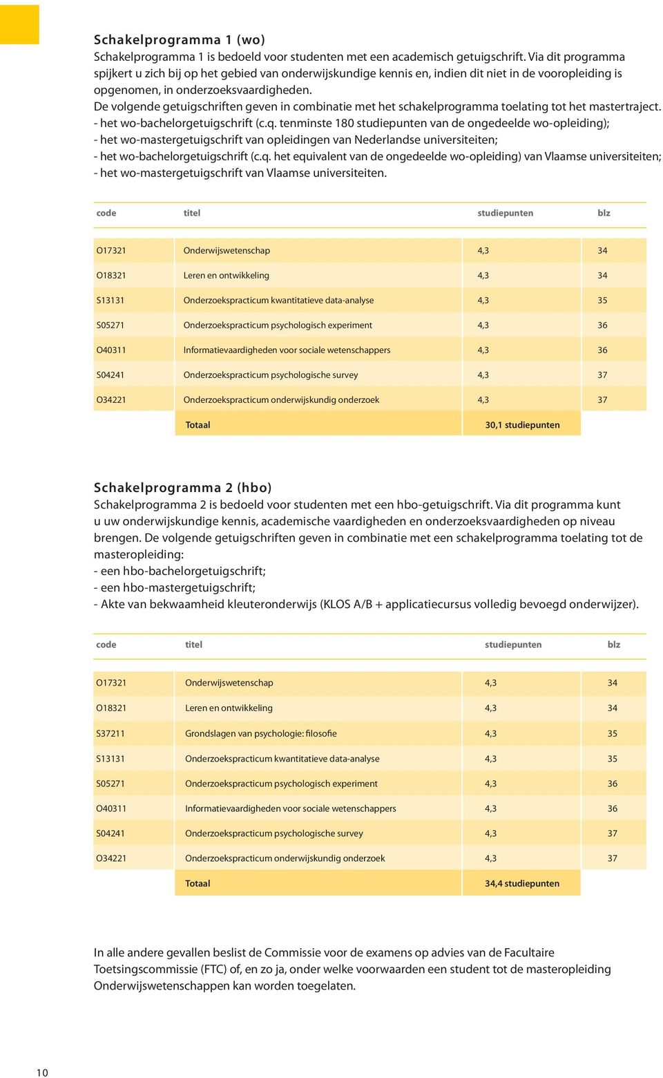 De volgende getuigschriften geven in combinatie met het schakelprogramma toelating tot het mastertraject. - het wo-bachelorgetuigschrift (c.q.