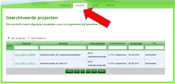 Pas op het moment dat uw opdrachtgever het project heeft afgesloten verdwijnt deze uit