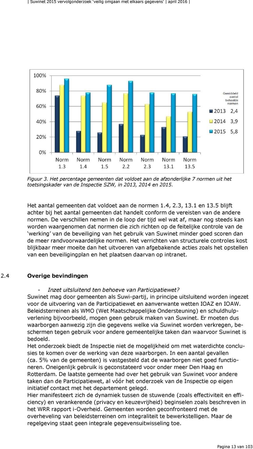 De verschillen nemen in de loop der tijd wel wat af, maar nog steeds kan worden waargenomen dat normen die zich richten op de feitelijke controle van de werking van de beveiliging van het gebruik van