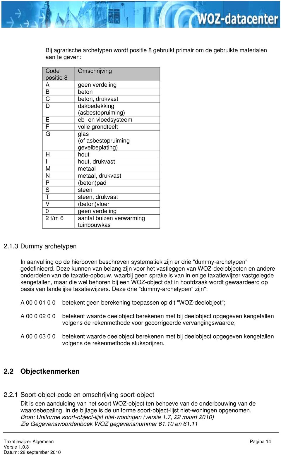 (beton)vloer 0 geen verdeling 2 t/m 6 aantal buizen verwarming tuinbouwkas 2.1.3 Dummy archetypen In aanvulling op de hierboven beschreven systematiek zijn er drie "dummy-archetypen" gedefinieerd.