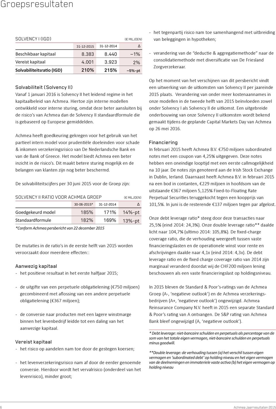 Hiertoe zijn interne modellen ontwikkeld voor interne sturing, omdat deze beter aansluiten bij de risico s van Achmea dan de Solvency II standaardformule die is gebaseerd op Europese gemiddelden.