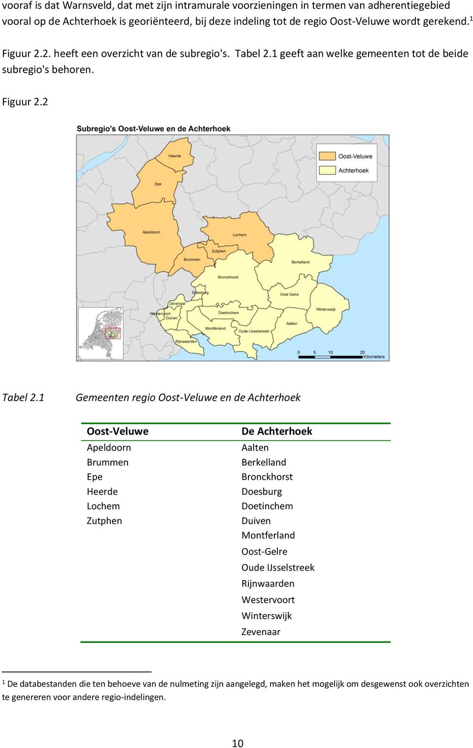 1 Gemeenten regio Oost-Veluwe en de Achterhoek Oost-Veluwe Apeldoorn Brummen Epe Heerde Lochem Zutphen De Achterhoek Aalten Berkelland Bronckhorst Doesburg Doetinchem Duiven Montferland