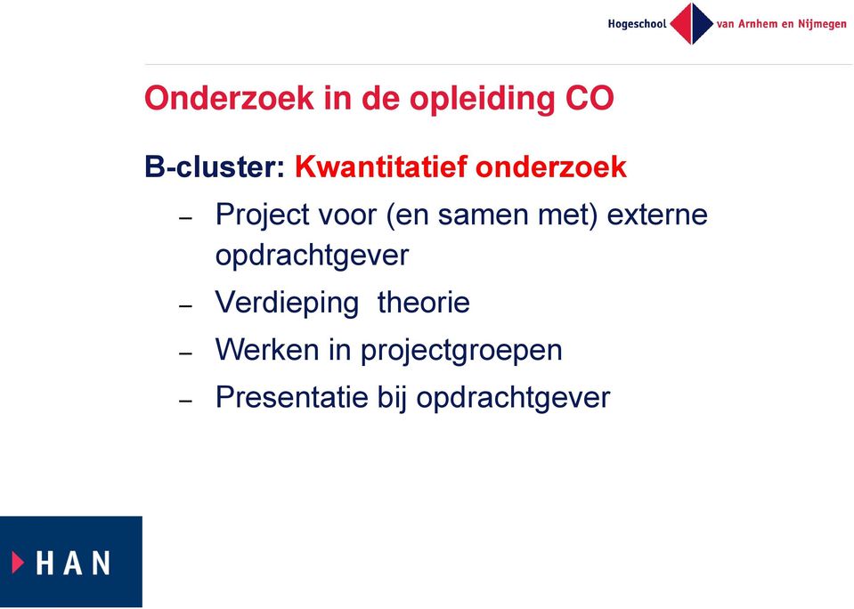 met) externe opdrachtgever Verdieping theorie