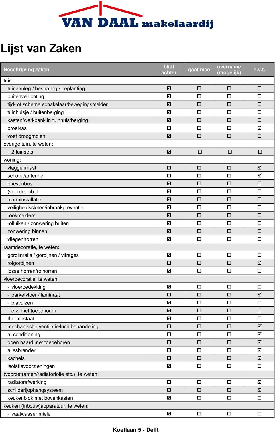 veiligheidssloten/inbraakpreventie rookmelders rolluiken / zonwering buiten zonwering binnen vliegenhorren raamdecoratie, te weten: gordijnrails / gordijnen / vitrages rolgordijnen losse