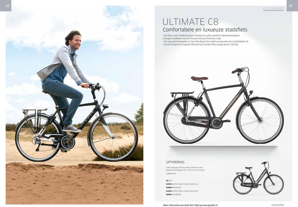 Deze lichtgewicht Gazelle Ultimate City Comfort fiets weegt slechts 16,9 kg!