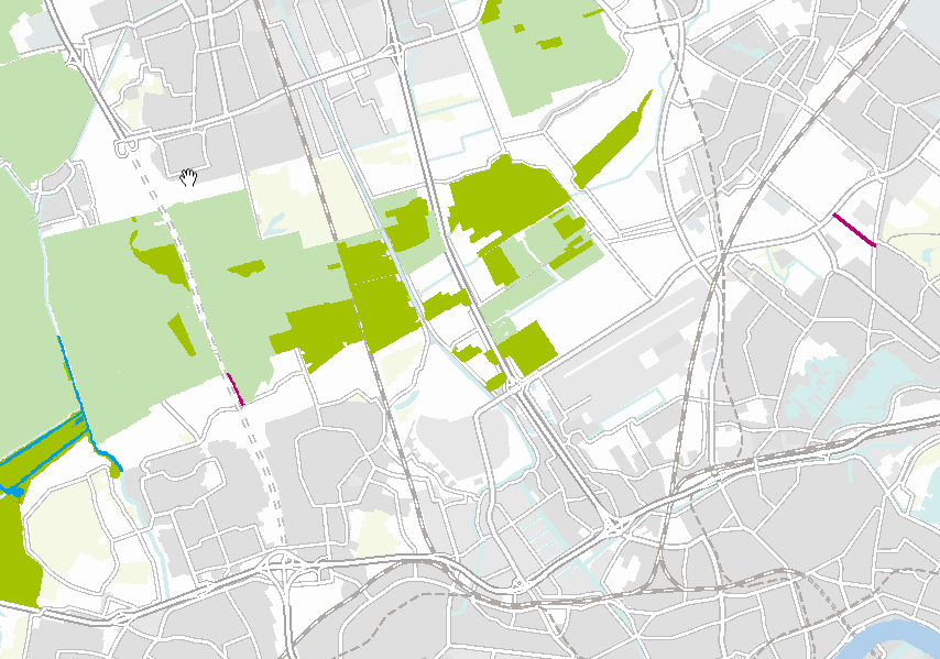 Delft Rotterdam Figuur 35: Het Nederlands Natuur Netwerk nabij luchthaven.