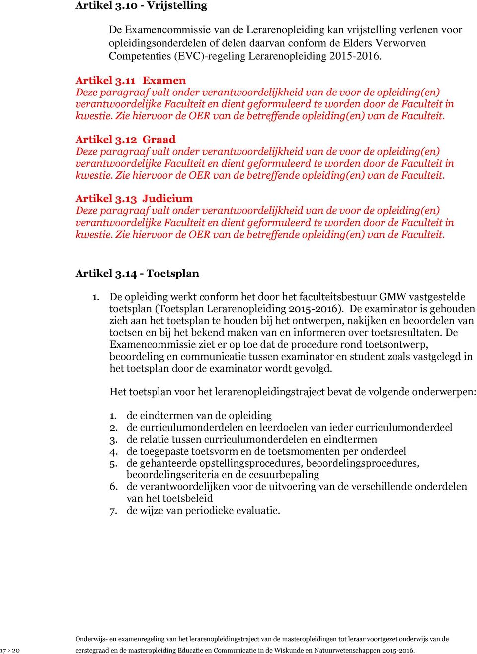 Lerarenopleiding 2015-2016.