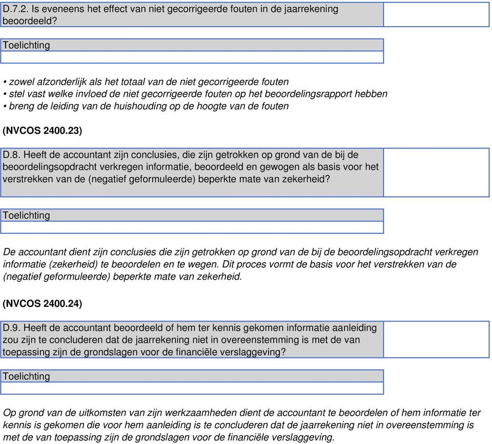 hoogte van de fouten (NVCOS 2400.23) D.8.