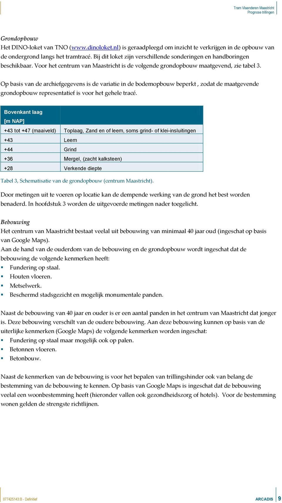 Op basis van de archiefgegevens is de variatie in de bodemopbouw beperkt, zodat de maatgevende grondopbouw representatief is voor het gehele tracé.