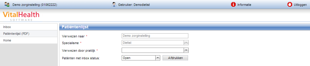 Fout Over tijd Vervallen Vervolgens wordt er een lijst getoond met verwijzingen/vragen die deze status hebben. Kader 4: Naast de filteroptie is er ook de knop Zoek.