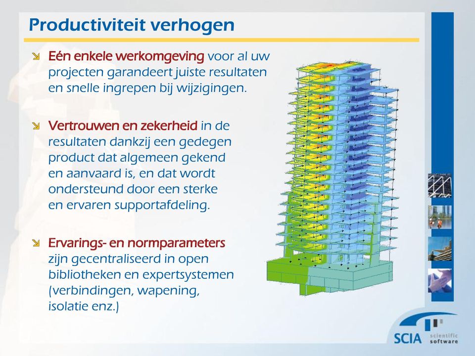 Vertrouwen en zekerheid in de resultaten dankzij een gedegen product dat algemeen gekend en aanvaard is, en