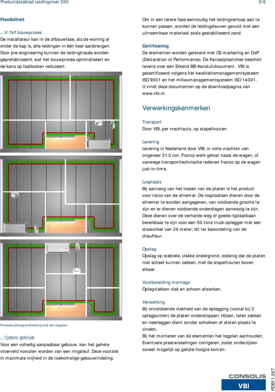 Om in een latere fase eenvoudig het leidingverloop aan te kunnen passen, worden de leidingsleuven gevuld met een uitneembaar materiaal zoals gestabiliseerd zand.