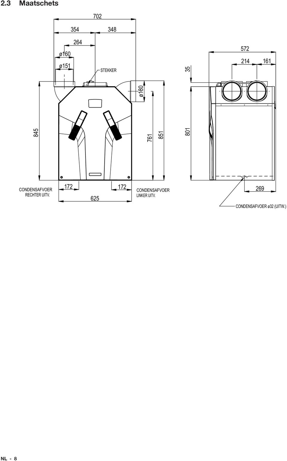 CONDENSAFVOER RECHTER UITV.