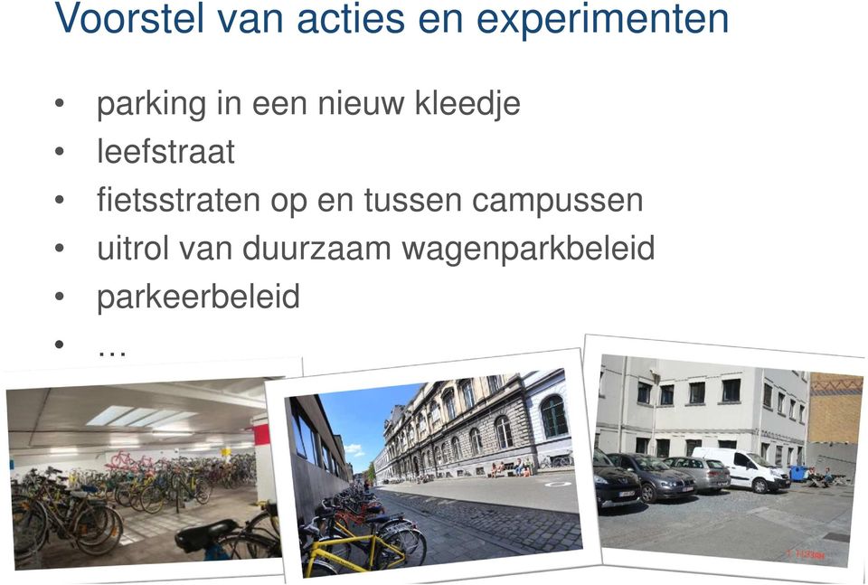 fietsstraten op en tussen campussen