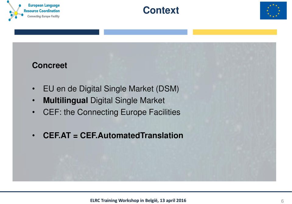 Market CEF: the Connecting Europe
