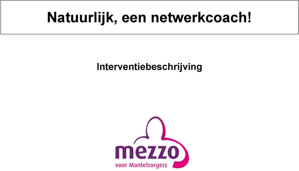 netwerkcoach!