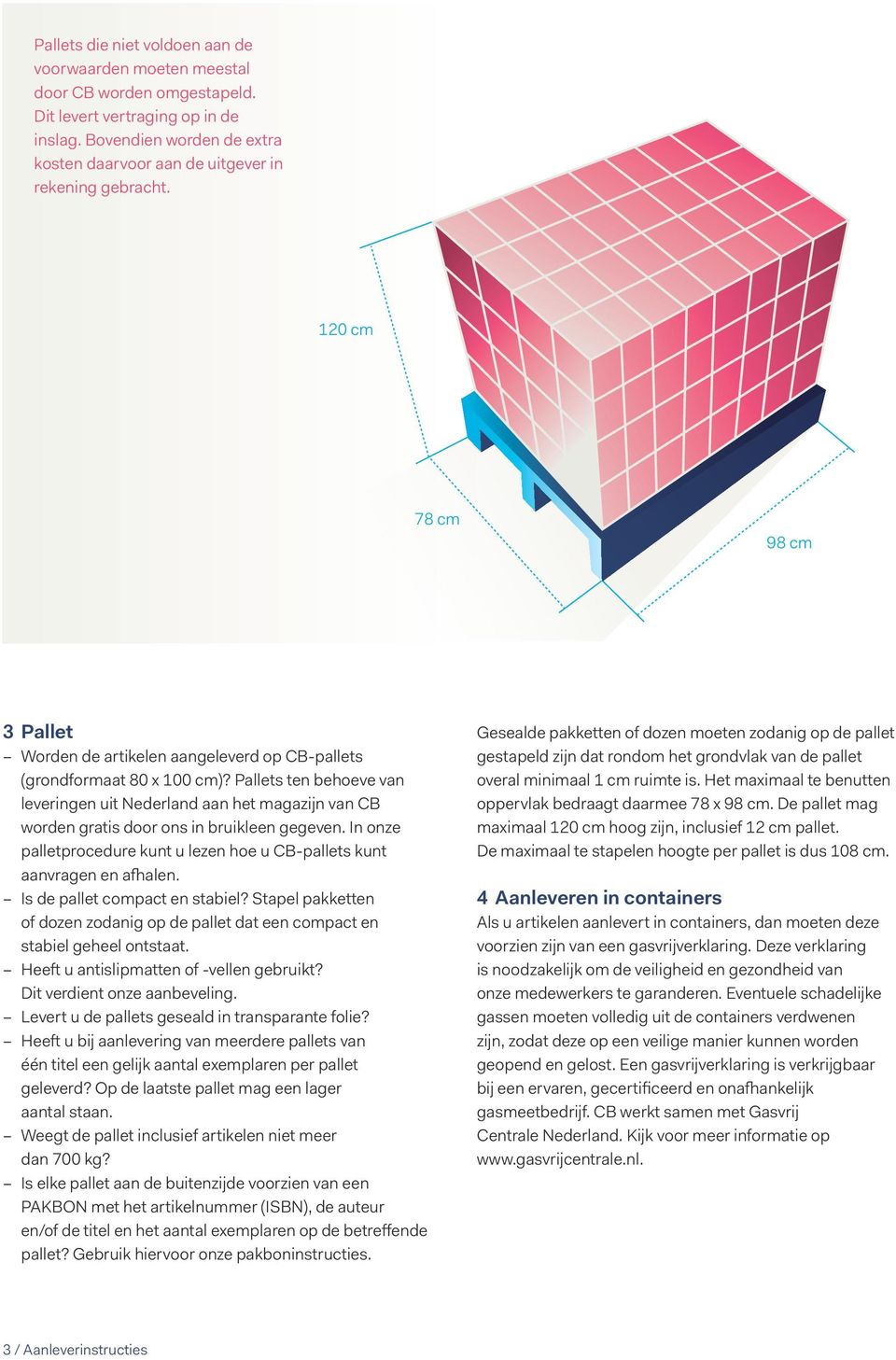 Pallets ten behoeve van leveringen uit Nederland aan het magazijn van CB worden gratis door ons in bruikleen gegeven. In onze palletprocedure kunt u lezen hoe u CB-pallets kunt aanvragen en afhalen.