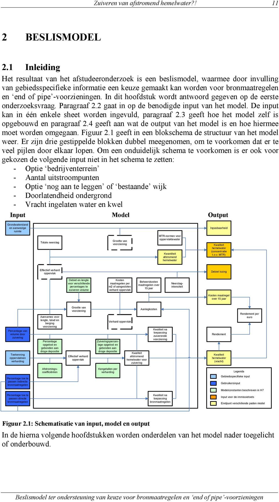 -voorzieningen. In dit hoofdstuk wordt antwoord gegeven op de eerste onderzoeksvraag. Paragraaf 2.2 gaat in op de benodigde input van het model.