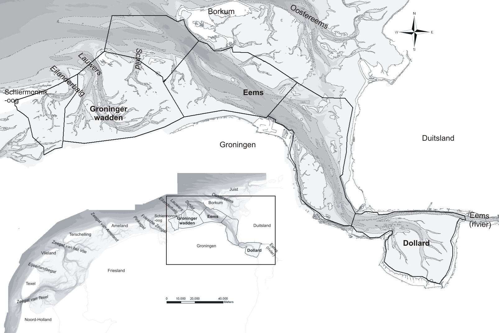 Figuur 29. Ligging van het studiegebied De analyse van de sedimentvolumes is uitgevoerd op basis van digitaal beschikbare bodemliggingen uit de periode van 1985 tot en met 2010 (tabel 3).