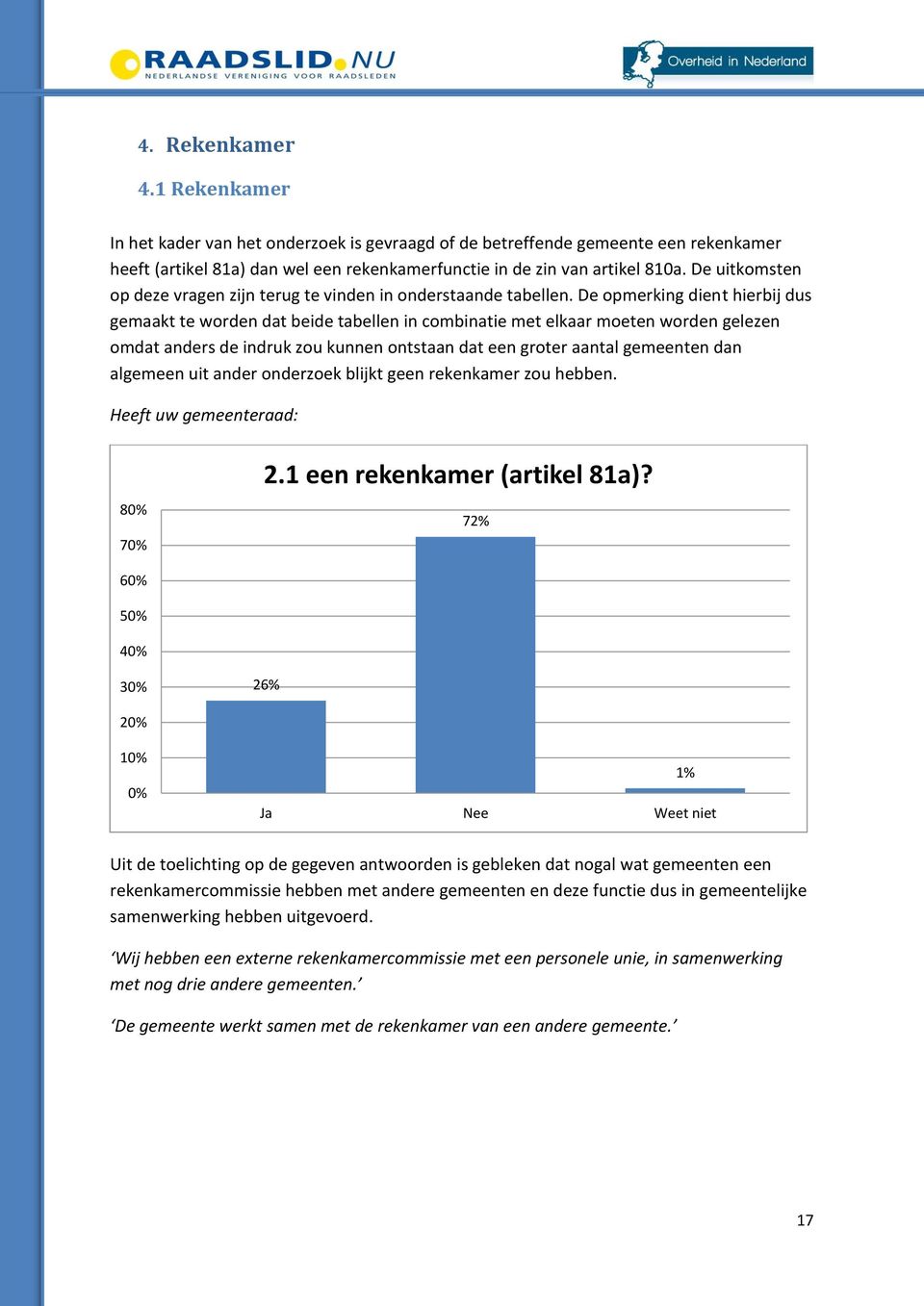 De opmerking dient hierbij dus gemaakt te worden dat beide tabellen in combinatie met elkaar moeten worden gelezen omdat anders de indruk zou kunnen ontstaan dat een groter aantal gemeenten dan