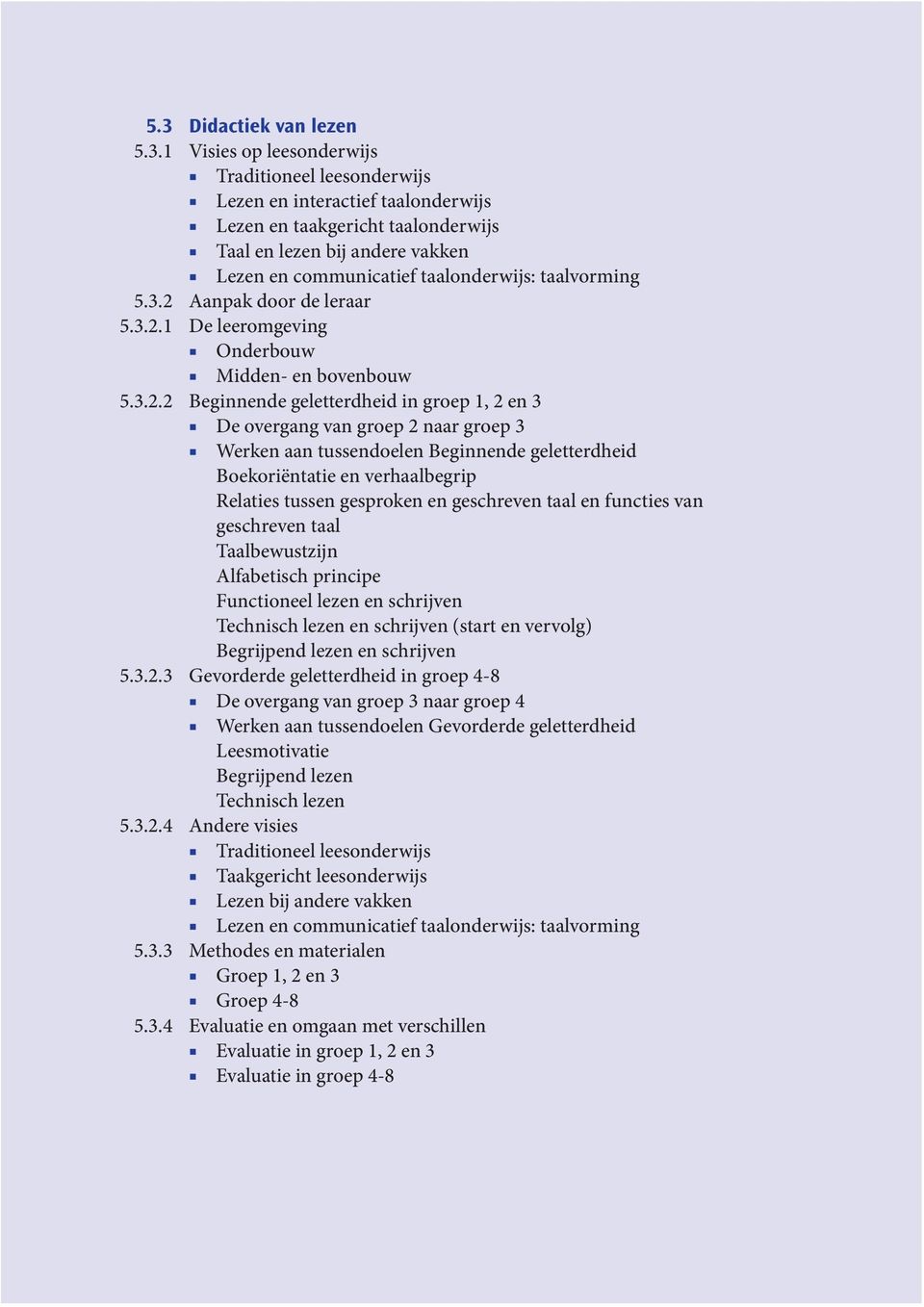 Aanpak door de leraar 5.3.2.