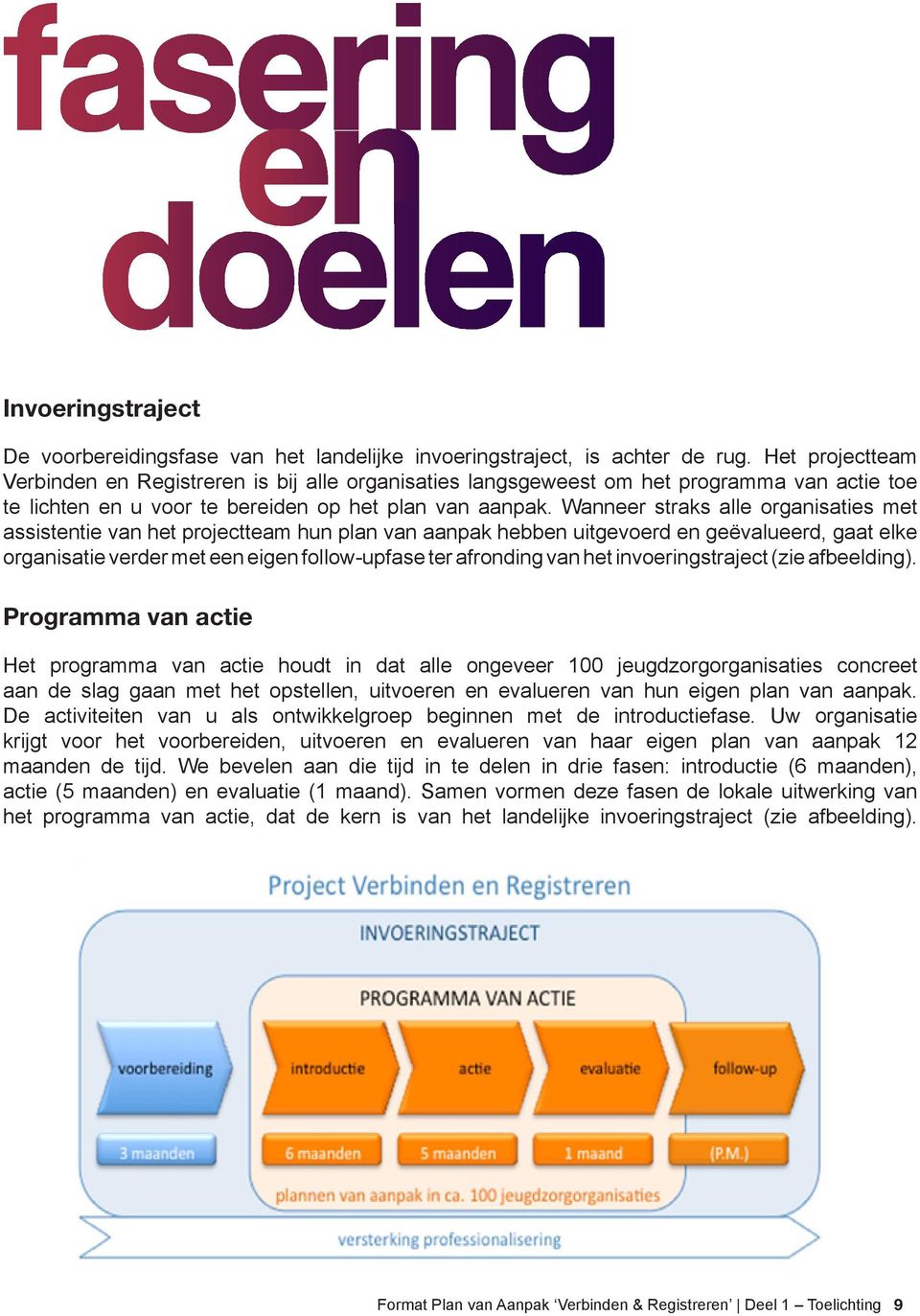 Wanneer straks alle organisaties met assistentie van het projectteam hun plan van aanpak hebben uitgevoerd en geëvalueerd, gaat elke organisatie verder met een eigen follow-upfase ter afronding van