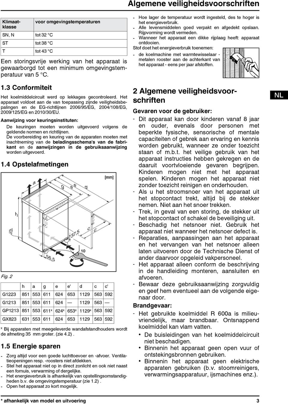 Het apparaat voldoet aan de van toepassing zijnde veiligheidsbepalingen en de EG-richtlijnen 2006/95/EG, 2004/108/EG, 2009/125/EG en 2010/30/EU.