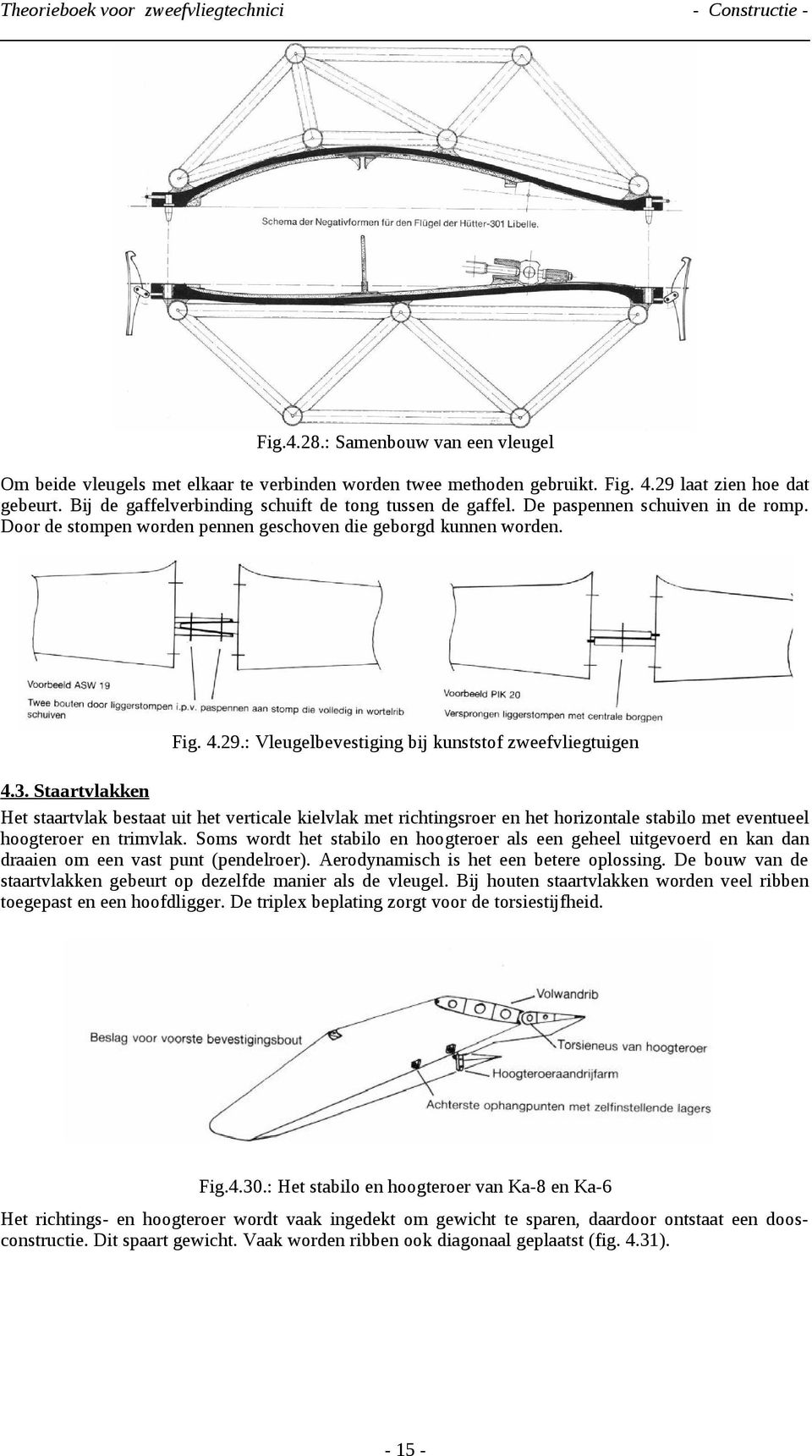 : Vleugelbevestiging bij kunststof zweefvliegtuigen 4.3.