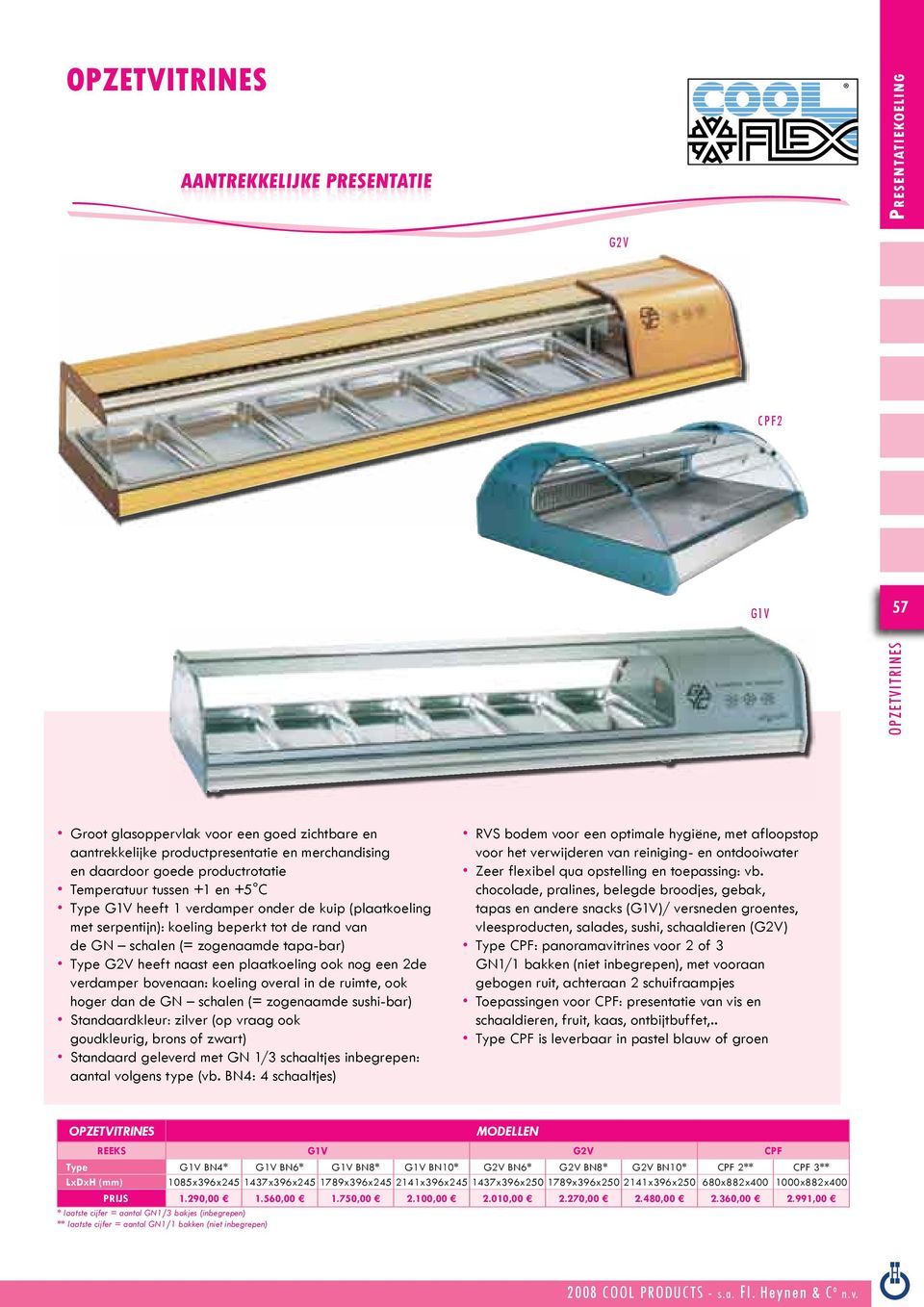 heeft naast een plaatkoeling ook nog een 2de verdamper bovenaan: koeling overal in de ruimte, ook hoger dan de GN schalen (= zogenaamde sushibar) Standaardkleur: zilver (op vraag ook goudkleurig,