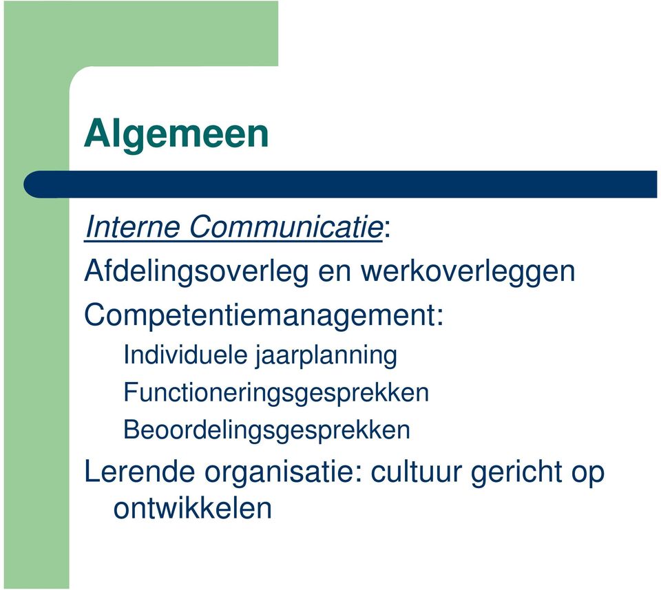 jaarplanning Functioneringsgesprekken