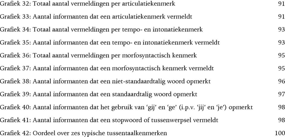 dat een morfosyntactisch kenmerk vermeldt 95 Grafiek 38: Aantal informanten dat een niet-standaardtalig woord opmerkt 96 Grafiek 39: Aantal informanten dat een standaardtalig woord opmerkt 97 Grafiek