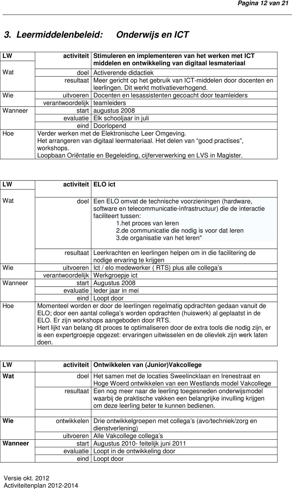 op het gebruik van ICT-middelen door docenten en leerlingen. Dit werkt motivatieverhogend.